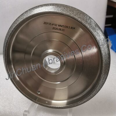 Customized Electroplated CBN Wheel With 203mm OD And WM 7/39.5 Profile For Wood Band Saw Sharpening