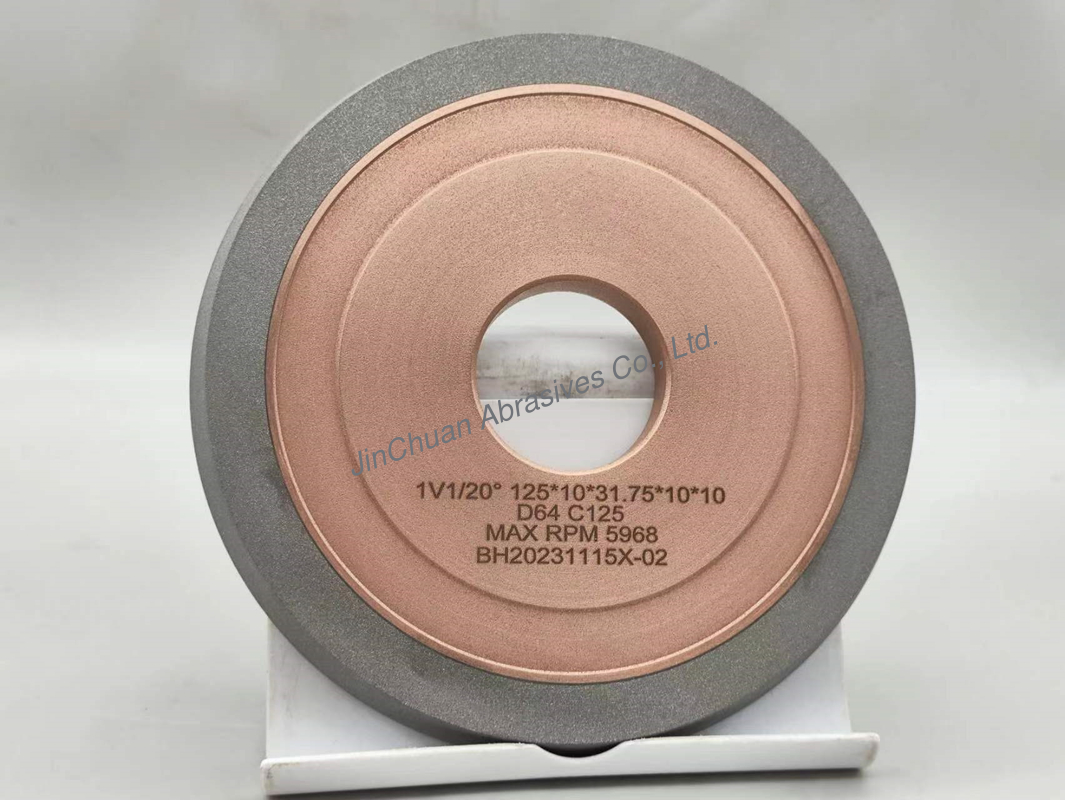 125mm 1V1 20 Degrees Hybrid Bond Diamond Grinding Wheels For Fluting And Gashing