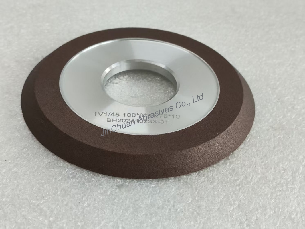 1V1 45 Degree Reinoid Diamond Wheel 100mm Wet Working Resin Bonded Diamond Wheel