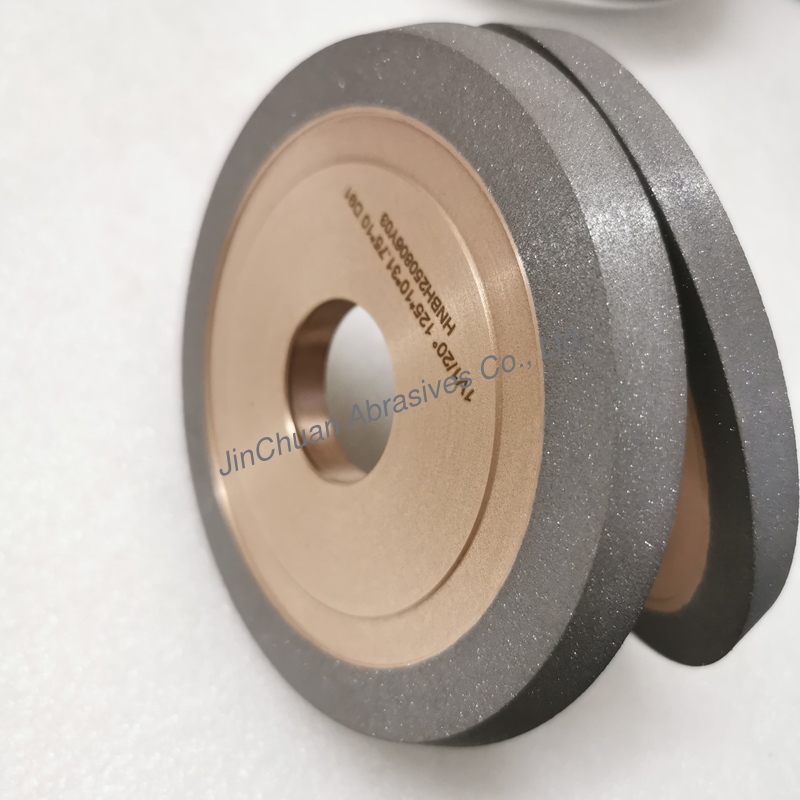Resin And Metal Hybrid Bond Hybrid 1V1/20° 125*10*31.75*10mm D91 Diamond Grinding Wheel  Higher Efficiency, Longer Life And Shape Retention
