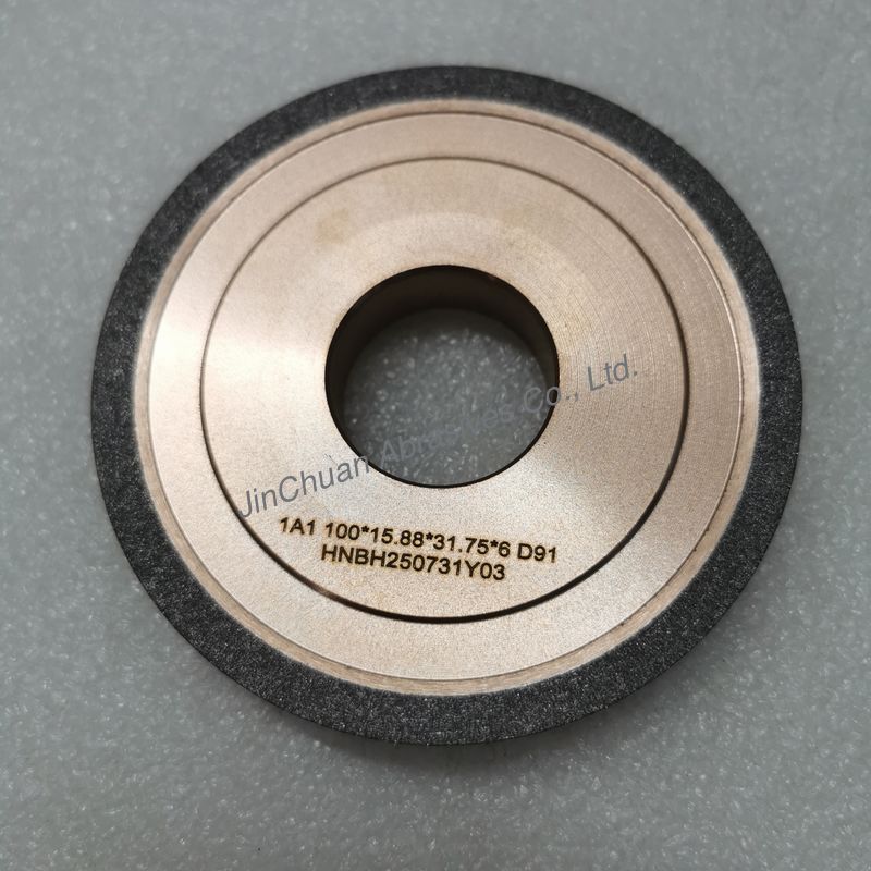 Resin And Metal Hybrid Bond 1V1/15° 100*10*31.75*6 Mm D91 Diamond Grinding Wheel For Machining Carbide Tools And High-Speed Steel Tools