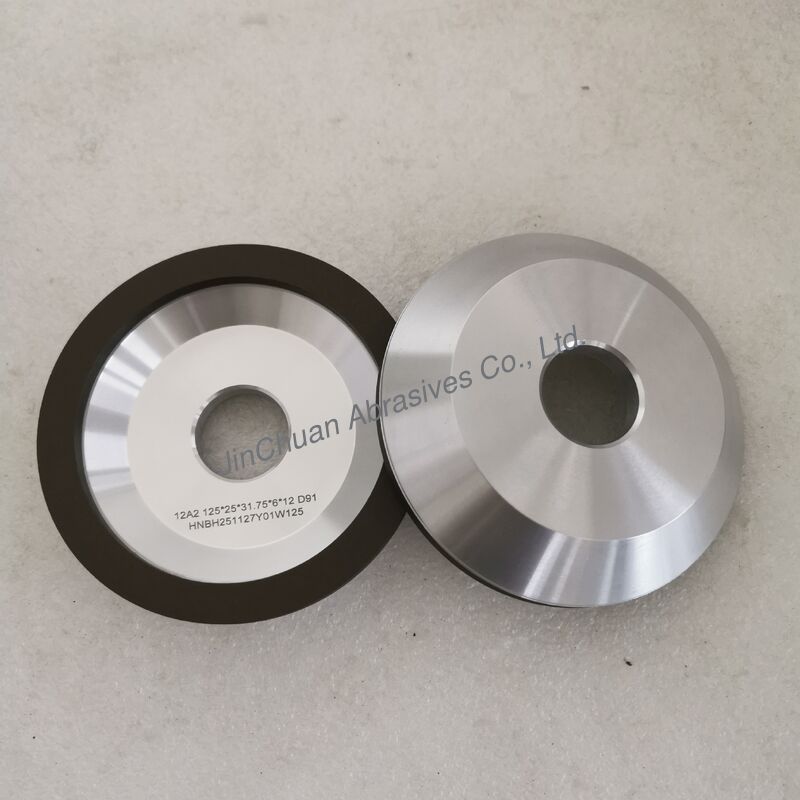12A2 Resin  Bond Diamond Grinding Wheel  125*25T*31.75*6*12mm D91 Wet Grinding