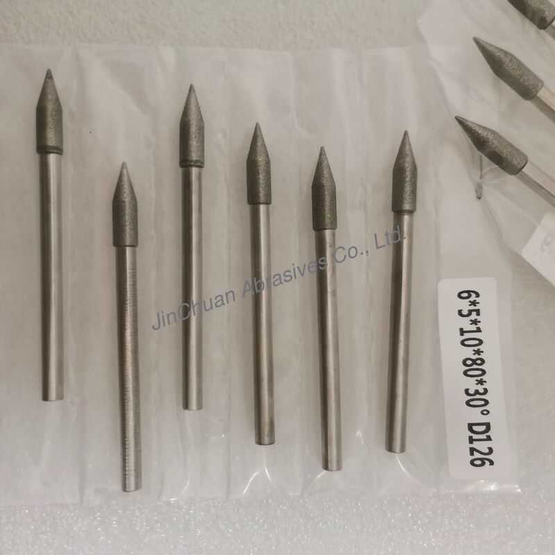 Custom-Made 6*5*10*80mm  30°-120° D126 Electroplated Grinding Bits For Cemented Carbide