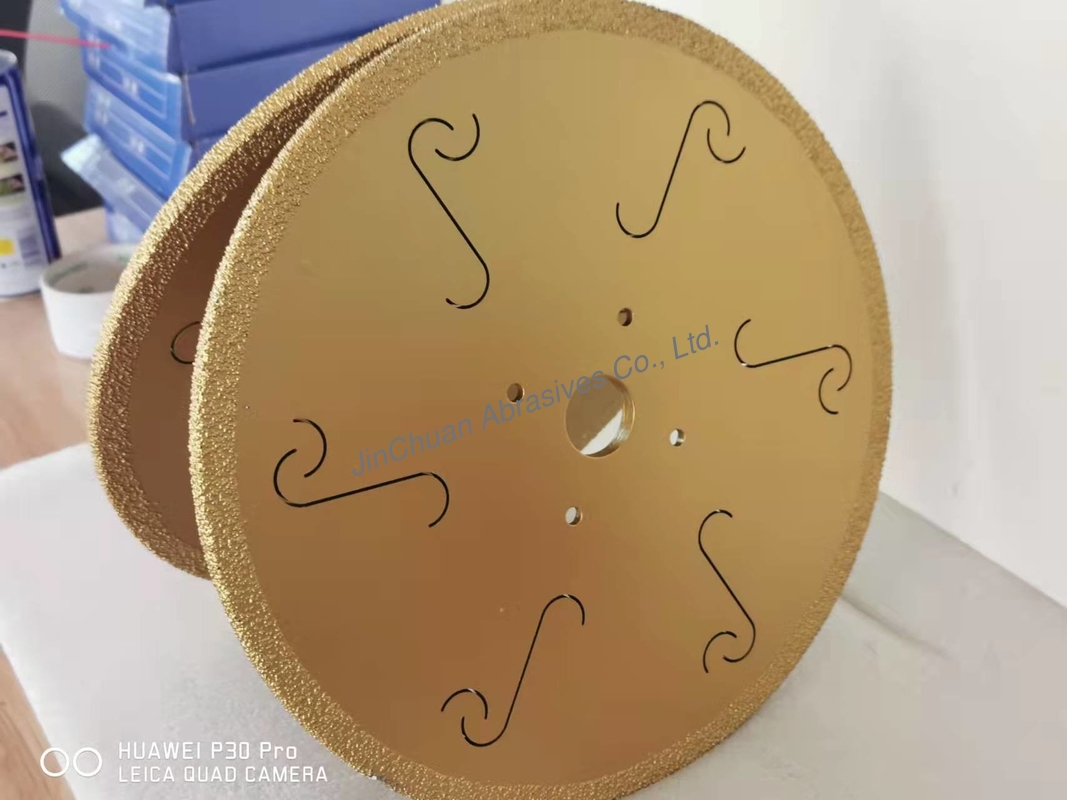 Golden Color 300mm Sintered Diamond Wheels With Noise Reduction Hole