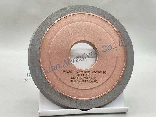 125mm 1V1 20 Degrees Hybrid Bond Diamond Grinding Wheels For Fluting And Gashing